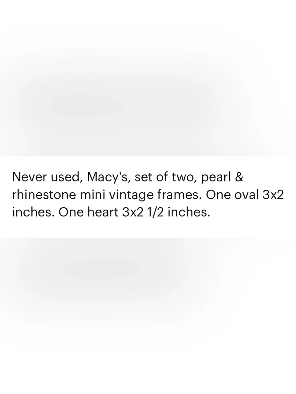 VINTAGE 2PC PEWTER METAL, RAINBOW CRYSTALS & FAUX PEARL MINI FRAMES BY MACY’S